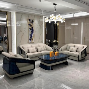 轻奢意式真皮沙发组合别墅客厅高端家具简约港式套房大小户型整装