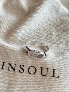 insoul2u韩国品牌“对你的爱足以往返月球”英文刻字开口纯银戒指