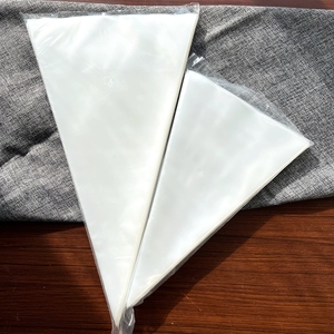 加厚透明8丝一次性PE裱花袋三角形挤面糊奶油可挤曲奇防爆100只装