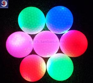 全新高尔夫球比赛球礼品球七彩闪光球单色恒亮球LED球发光球夜场