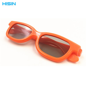 电影院儿童款3D立体眼镜 被动式圆偏光 0.2mm镜片 橙色眼镜框架