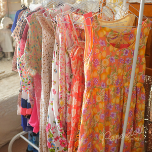 特价 夏威夷风情热带India古董感褶皱蕾丝拼接vintage吊带连衣裙