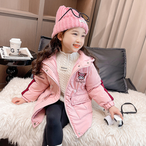 女小童库洛米加绒加厚派克服冬季新款洋气幼儿园宝宝冬装保暖外套