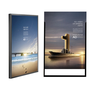 抽拉画框窄单边开启式铝合金广告框电梯宣传制度框型材海报框相框