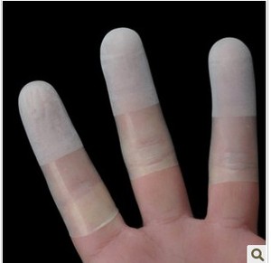 手指套切口磨砂透明乳胶套白色米黄黑色加厚耐磨超薄手指