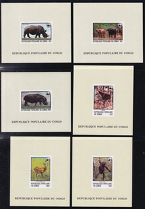 中非共和国 1978年WWF 动物保育邮票6枚雅致张 SC#323-328