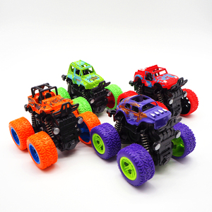 出口玩具车仿真惯性弹簧助力4X4大脚车儿童玩具1:36盒装四色可选