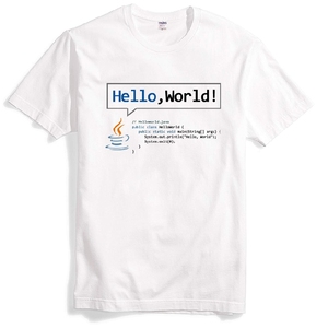 程序员python编程语言hello world源代码极客java学生短袖纯棉T恤
