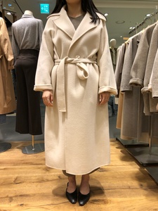 米白现　新款 韩国东大门代购 COCO MARCH大廓形宽松羊绒大衣外套