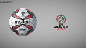 现货Molten摩腾2019年亚洲杯比赛用5号热粘合A标足球F5V5003-A19U