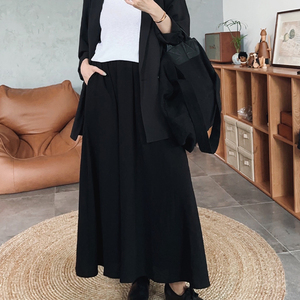 换季特价6折『OR梭织』经典自然垂坠显瘦简约时尚黑色摆裙A0006