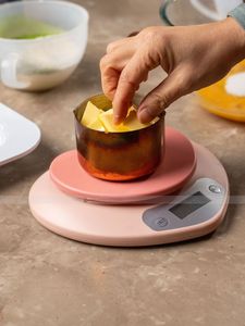ins粉色爱心电子秤  小型厨房秤 精准0.1g 克磅盎司计量烘焙秤3kg