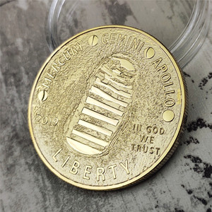 美国阿波罗登月50周年纪念币 2019航天币航空纪念币探索月球金币