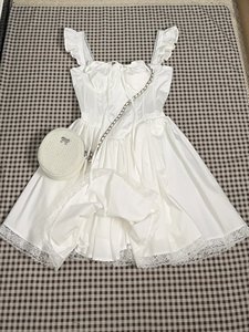 深圳南油高端女装夏法式小个子仙女裙夏季新款拼接无袖吊带连衣裙