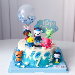 蛋糕装饰摆件海底小纵队儿童玩具队长企鹅生日派对甜品台装饰品