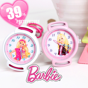 韩国卡通动画芭比娃娃白雪公主粉色女孩儿童女宝宝女童小学生手表