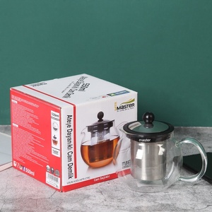 欧单 加厚高硼硅耐热玻璃茶壶飘逸杯304不锈钢茶滤 凉水壶花茶壶