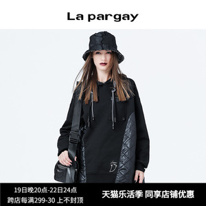 纳帕佳 连帽卫衣2023秋冬新款女式黑色长袖宽松设计感小众上衣