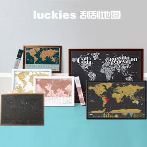 英国Luckies刮刮乐世界地图 旅行足迹记录海报装饰挂画 创意礼品