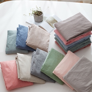 外贸出口原单日单床上用品100%水洗纯棉北欧风情纯色单件床笠床单