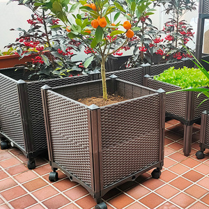 升级版带轮阳台蔬菜种植箱楼顶种菜箱室内特大长方形花盆塑料庭院
