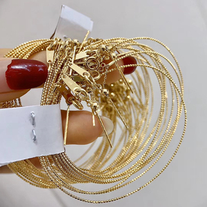 日本工艺18K金豆豆链针式项圈颈圈 记忆弹力可调节手圈手镯手链