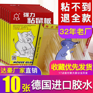 10张达豪粘鼠板强力老鼠灭粘板粘老鼠纸粘鼠胶家用捕鼠器大老鼠贴