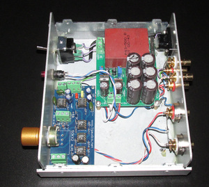 2.1声道前级线路板，立体声基础上加重低音分频信号输出