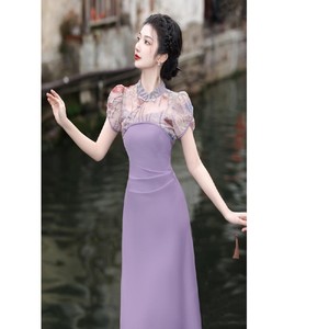 欧韩夏新中式改良旗袍年轻款少女复古民国风小洋装高级感优雅长裙