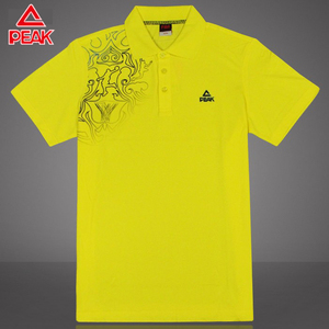 匹克男装PEAK正品 FIBA系列 针织舒适透气翻领短袖T恤F612027黄色