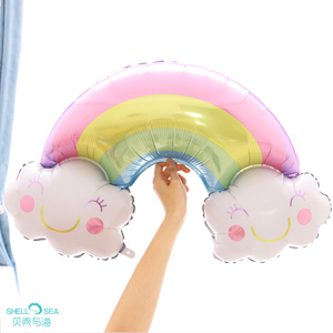 眼镜太阳花笑脸彩虹铝膜气球女孩宝宝一周岁生日活动店庆装饰布置