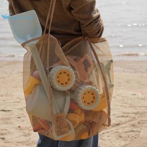沙滩包沙滩玩具收纳袋挖沙网纱沙滩袋网兜玩具包游泳儿童海边装备