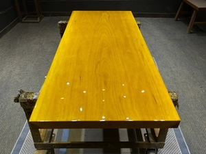 非洲黄花梨木大板桌实木原木整块黄金樟茶桌茶台办公会议桌餐桌