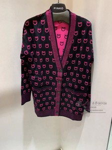 意大利 专柜正品 PINKO 23秋冬新款精美有型街头燕子个性针织外套