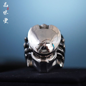 孤品收藏2004年日本AVP限量版铁血战士异型男士戒指纯银霸气个性