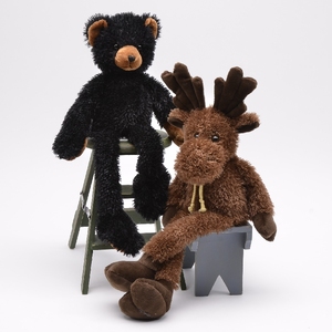 正版美国UNIPAK泰迪熊 超柔绒长版麋鹿 圣诞毛绒玩具贝瑞同厂