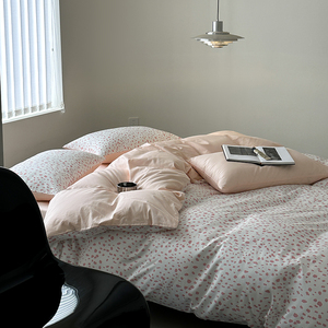 轻奢粉色豹纹全棉长绒棉数码印花四件套 纯棉床单被套床上用品2.0