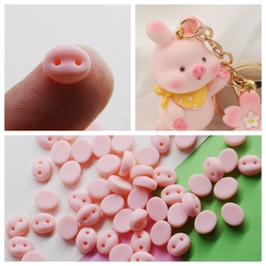 粉色玩偶鼻子DIY手指制作猪猪鼻子手工毛线钩织编制玩偶小猪鼻子