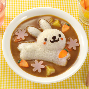 日本Arnest饭团模具咖喱米饭模具兔子海豚便当寿司DIY工具4件套装