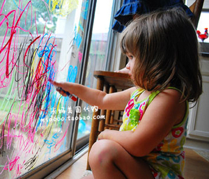 美国crayola绘儿乐橱窗玻璃蜡笔5色 水彩笔8色窗户涂鸦绘画可水洗