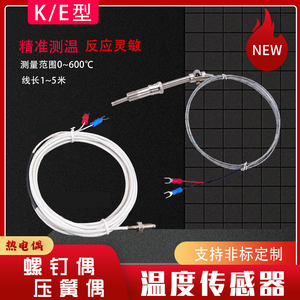 高质量螺钉式压簧式热电偶分度号K E Pt100 型传感器测温线电热偶