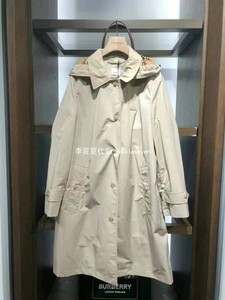 Burberry巴宝莉风衣女士翻领系腰外套毛呢大衣中长款法国代购8.20