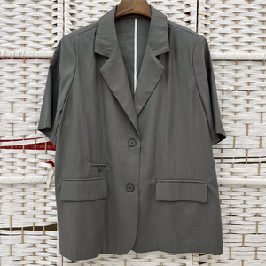 SELF 8305复古宽松短袖西装2024西装新款韩版休闲时尚百搭外套