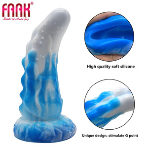 FAAK女用高潮自慰器液态硅胶异形阳具粗大假阴茎后庭肛塞情趣用品