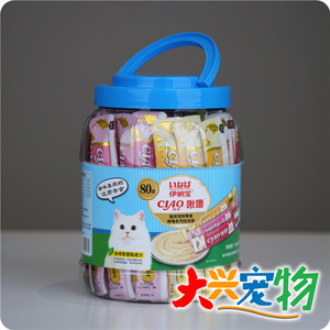 日本 いなば伊纳宝 啾噜●组合系列 奶昔猫零食 液体猫条 80条/桶