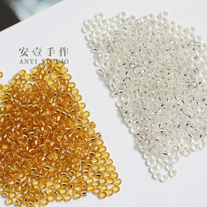 日本进口东宝TOHO米珠玻璃珠灌银金色银色2mmDIY手工材料配件5g