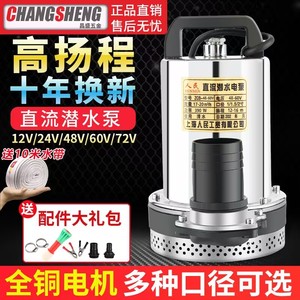 上海人民12V24V48V60V72V直流潜水泵抽水泵电瓶车刷车电动车2寸