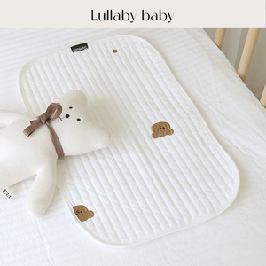 lullabybaby新生儿枕头宝宝夹棉四季枕垫婴幼儿平头枕防吐奶纯棉