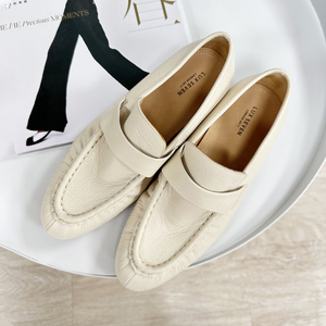 「17号的下午」法式极简超软舒适小皮鞋夏季单鞋金色白色乐福鞋女