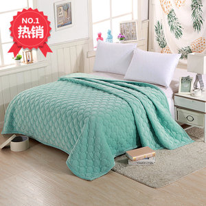加厚保暖水晶绒法兰绒绗缝盖毯床盖空调被毯床单休闲毯四季毯